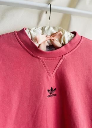 Оригінальний рожевий жіночий світшот adidas3 фото