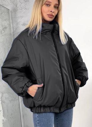 Женская удлиненная куртка свободного кроя1 фото