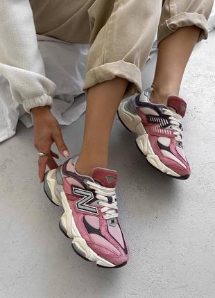 Шикарные женские кроссовки new balance 9060 cherry blossom вишнёвые2 фото