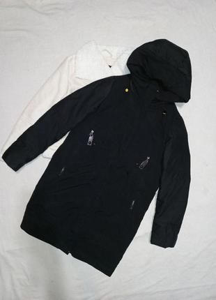 Куртка пуховик парка черная кэжуал