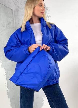 Женская удлиненная куртка свободного кроя3 фото