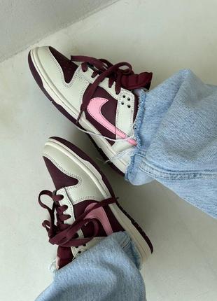 Кроссовки nike sb low «&nbsp;burgundy / cream&nbsp;» premium3 фото