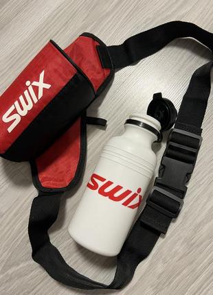 Поясна сумка-підсумок для бігу swix bottle holder waist bag pack6 фото