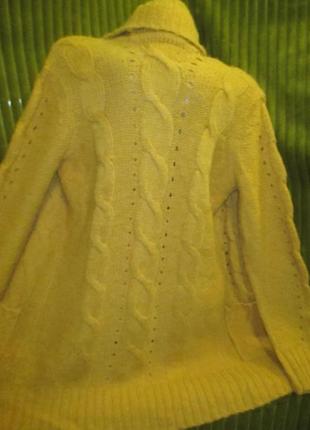 Жёлтая ,узорная вязка,карманы,s|m3 фото
