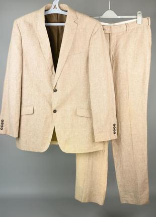Angelo litrico чоловічий костюм світлий льон розмір 50 l1 фото