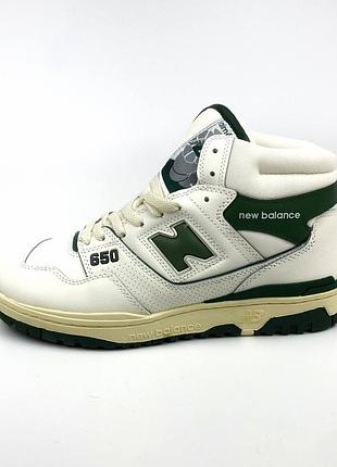 New balance 650 mid white&green хутро2 фото