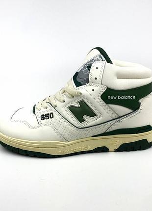 New balance 650 mid white&amp;green хутро2 фото