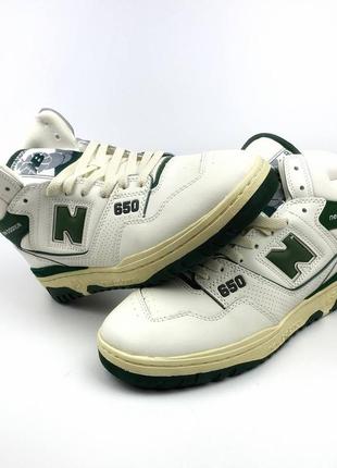 New balance 650 mid white&amp;green хутро6 фото