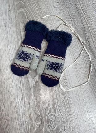 Теплые зимние перчатки на малыша 6-18мис1 фото