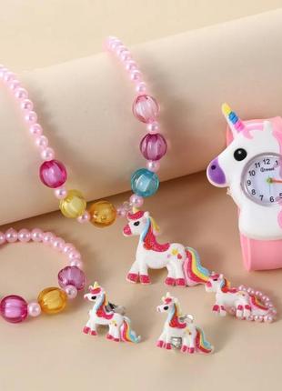 Часы единорог unicorn с набором украшений1 фото