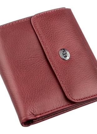 Небольшой женский бумажник с монетницей st leather 18920 бордовый
