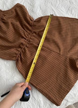Стильний коричневий комбінезон з шортами 11-13р комбінезон літній h&m в смужку4 фото