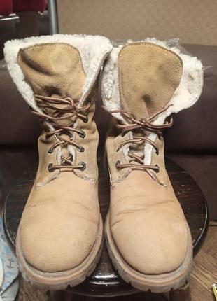 Женские теплые зимние ботинки от timeberland. размер 414 фото