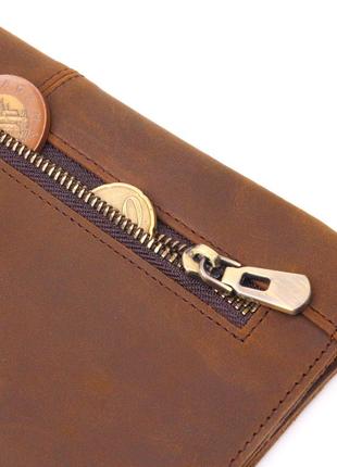 Тонкий мужской бумажник из натуральной винтажной кожи 21296 vintage коричневый5 фото