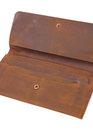 Тонкий мужской бумажник из натуральной винтажной кожи 21296 vintage коричневый3 фото