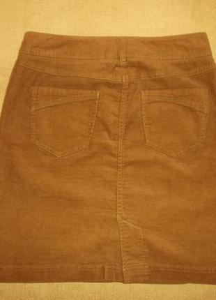 Фирменная юбка  прямая мини  с карманами вельвет мелкий рубчик р. 34 - s - tom tailor3 фото