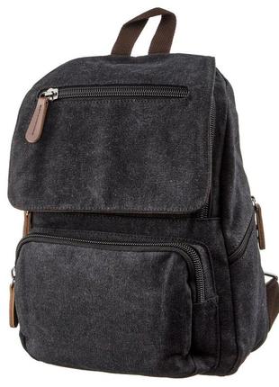 Компактний жіночий текстильний рюкзак vintage 20194 чорний