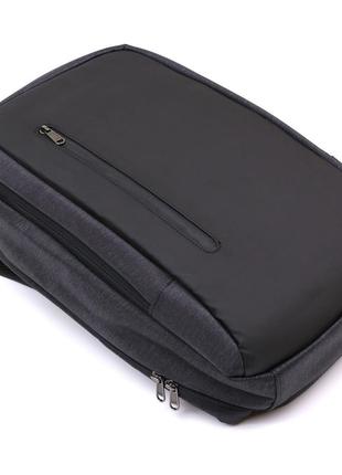 Добротный мужской рюкзак из текстиля vintage 20490 черный3 фото