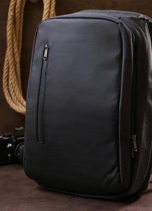 Добротный мужской рюкзак из текстиля vintage 20490 черный8 фото