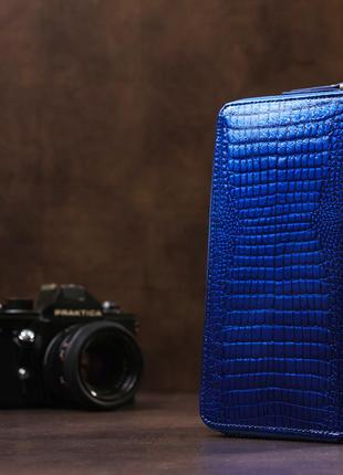 Кошелек женский st leather 18435 (s7001a) лакированный синий7 фото