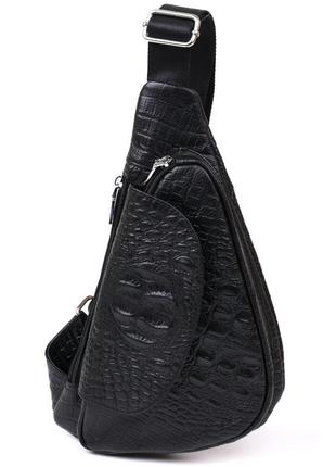 Мужская сумка из натуральной кожи через плечо vintage 20489 черный