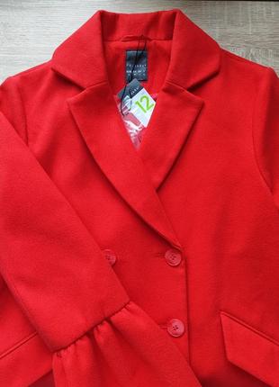 Женское красное демисезонное пальто на подкладке, primark4 фото
