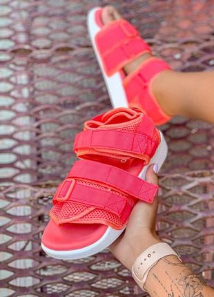 Удобные и стильные сандали adidas adilette sandals сандалі боссоножки босоніжки pink red4 фото