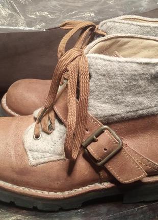 Кожаные, теплые ботинки dirndl + bua - австрия оригинал. 40 размер.