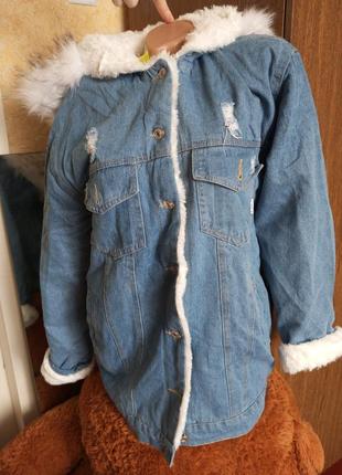 Куртка джинсовая женская,зима2 фото