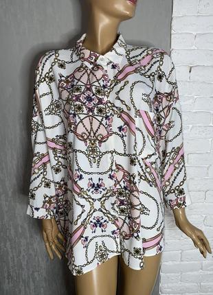 Блуза оверсайз блузка в шикарный принт primark, xxxl 54р1 фото