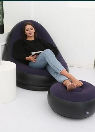 Надувной диван с пуфом air sofa3 фото