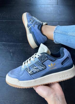 Кроссовки adidas forum 84 low blue denim gum