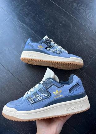 Кроссовки adidas forum 84 low blue denim gum3 фото