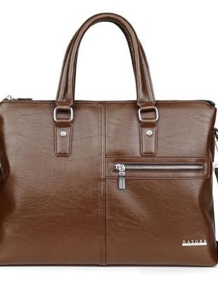 Качественная мужская сумка для документов а4 мужской портфель дипломат деловой эко кожа светло-коричневый3 фото