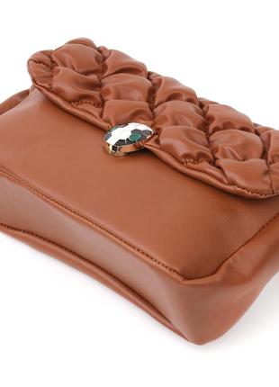 Оригінальна жіноча сумка з екошкіри vintage 18711 коричневий3 фото
