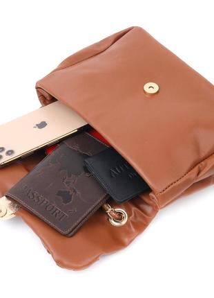Оригінальна жіноча сумка з екошкіри vintage 18711 коричневий6 фото