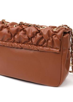 Оригінальна жіноча сумка з екошкіри vintage 18711 коричневий2 фото