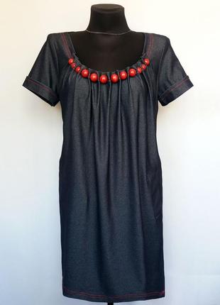 Суперцена. стильное платье, бусы. турция. новое, р-ры 42-48