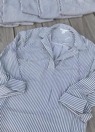 Блуза блузка сорочка h&m  рубашка смугаста4 фото