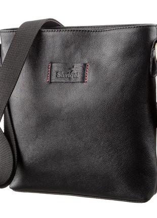 Мужская кожаная сумка без клапана shvigel 19119 черная