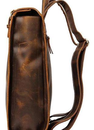 Рюкзак шкіряний дорожній vintage 14796 коричневий2 фото