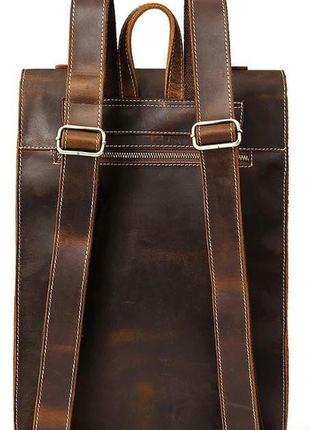 Рюкзак шкіряний дорожній vintage 14796 коричневий3 фото