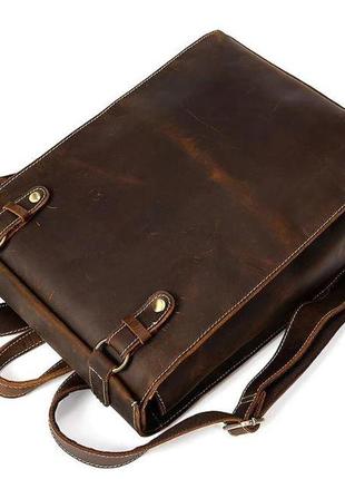 Рюкзак шкіряний дорожній vintage 14796 коричневий5 фото