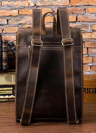 Рюкзак шкіряний дорожній vintage 14796 коричневий6 фото