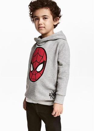 Кофта толстовка худи с капюшоном spiderman человек паук h&m