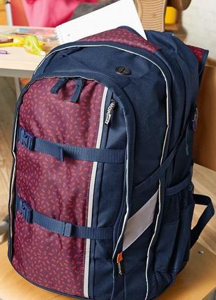Прочный городской рюкзак с усиленной спинкой topmove 22l синий с бордовым2 фото