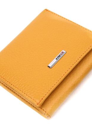 Яркий женский кожаный кошелек с монетницей karya 21376 желтый1 фото