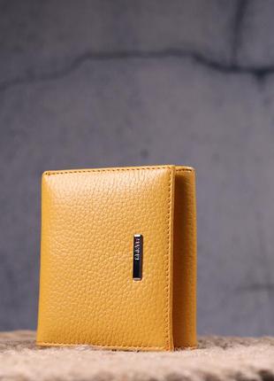 Яркий женский кожаный кошелек с монетницей karya 21376 желтый7 фото