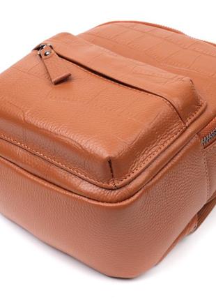Невеликий стильний рюкзак із натуральної шкіри vintage 22433 коричневий3 фото