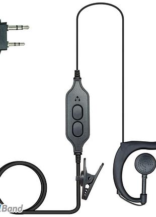 Гарнітура з подвійною кнопкою ніг mirkit для рацій baofeng/kenwood з роз'ємом kenwood 2-pin